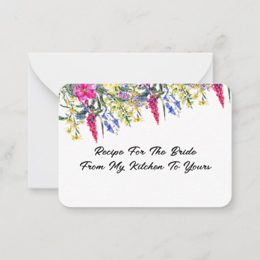 ブライダルシャワー植物性フローラレシピカード ノートカード (正面)