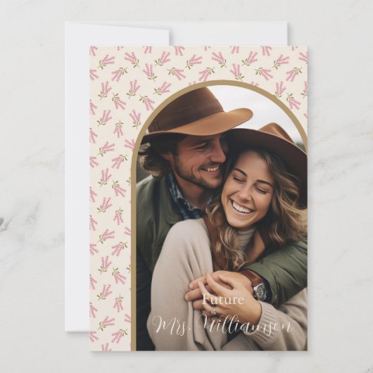 ブライダルシャワー植物性可愛い山花写真坊 招待状 (裏面)