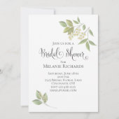 ブライダルシャワー植物性赤ちゃんの息の緑 セーブザデート (正面)