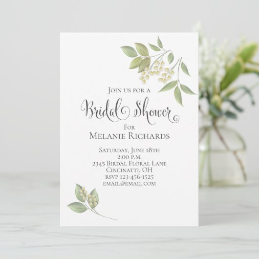 ブライダルシャワー植物性赤ちゃんの息の緑 セーブザデート (スタンド正面)