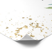 ブライダルシャワー歓迎サインフローラエレガント大 ポスター (角)