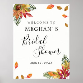 ブライダルシャワー歓迎サイン紅葉 ポスター