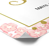 ブライダルシャワー歓迎 |ピンクと金ゴールドのグリッター ポスター (角)