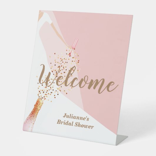ブライダルシャワー歓迎 台座サイン (正面)