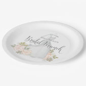 ブライダルシャワー水カラーエレガントフローラ ペーパープレート (アングル)