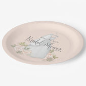 ブライダルシャワー水彩エレガントモダンフローラ ペーパープレート (アングル)