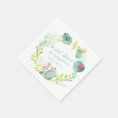 ブライダルシャワー水彩サボテン多肉砂漠 スタンダードカクテルナプキン (角)