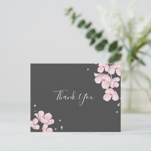 ブライダルシャワー水彩フローラさくらんぼ花 ポストカード (スタンド正面)