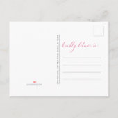 ブライダルシャワー水彩フローラピンクパープル牡丹 インビテーションポストカード (裏面)