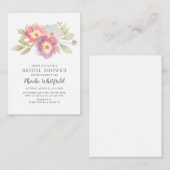 ブライダルシャワー水彩フローラモダン植物学 ノートカード (正面/裏面)