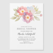 ブライダルシャワー水彩フローラモダン植物学 マグネット招待状 (正面)