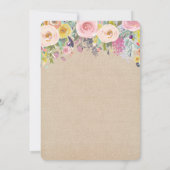 ブライダルシャワー水彩フローラ招待状 招待状 (裏面)