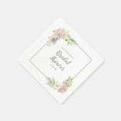 ブライダルシャワー水彩フローラ蝶紙 スタンダードカクテルナプキン (角)
