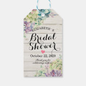 ブライダルシャワー水彩多肉木素朴材 ギフトタグ (裏面)