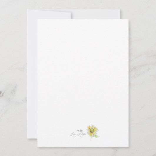 ブライダルシャワー水彩秋ひまわり招待状 招待状 (裏面)