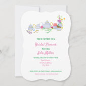 ブライダルシャワー水彩茶パーティー 招待状 (正面)