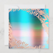 ブライダルシャワー熱帯海グラデーションバラ金ゴールド 招待状 (裏面)