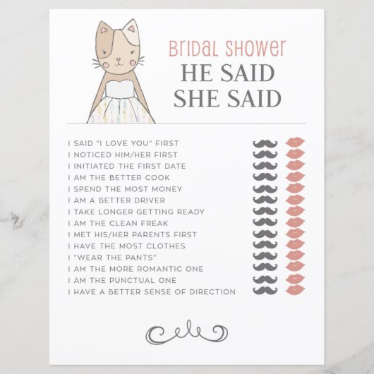 ブライダルシャワー猫のテーマはゲームと言った (正面)