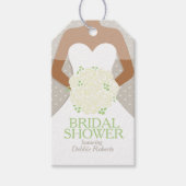 ブライダルシャワー白いバラのリハーサル結婚ズ ギフトタグ (正面)