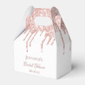 ブライダルシャワー白バラ金ゴールドグリッター乾燥 フェイバーボックス (裏面サイド)