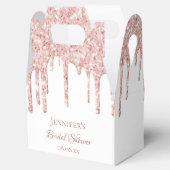 ブライダルシャワー白バラ金ゴールドグリッター乾燥 フェイバーボックス (オープン)