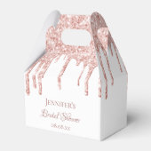 ブライダルシャワー白バラ金ゴールドグリッター乾燥 フェイバーボックス (正面サイド)