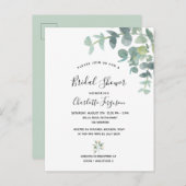 ブライダルシャワー白ユーカリエレガント緑 ポストカード (正面/裏面)