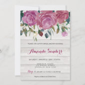 ブライダルシャワー白木フローラバラカード 招待状 (正面)