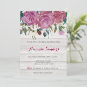 ブライダルシャワー白木フローラバラカード 招待状 (スタンド正面)