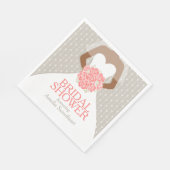 ブライダルシャワー白結婚色サンゴバラ スタンダードランチョンナプキン (角)