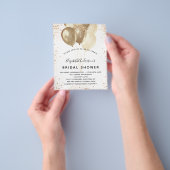 ブライダルシャワー白金ゴールドグリッターバルーン予算 チラシ (手)