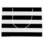 ブライダルシャワー白黒ストライプ ラージペーパーバッグ (正面)