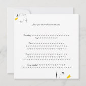 ブライダルシャワー白黒黄色フローラ 招待状 (裏面)