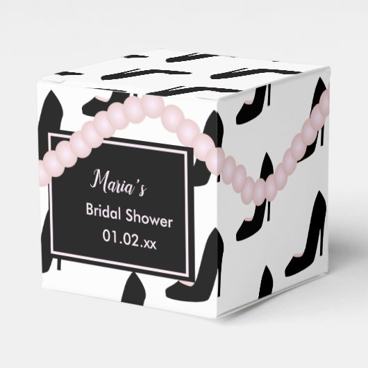 ブライダルシャワー真珠とヒール結婚ズ フェイバーボックス (正面サイド)