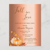 ブライダルシャワー秋の愛の銅の招待 ポストカード (正面)