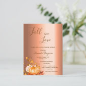 ブライダルシャワー秋の愛の銅の招待 ポストカード (スタンド正面)