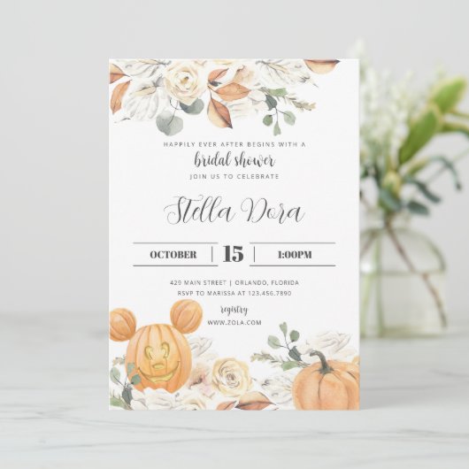 ブライダルシャワー秋の招待の後に幸せに 招待状 (スタンド正面)