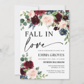 ブライダルシャワー秋インラブボホブルゴーニュ赤面 招待状 (正面)