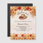 ブライダルシャワー秋インlove女性のカーボーイ花luxury マグネット招待状 (正面/裏面)
