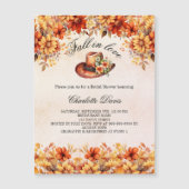 ブライダルシャワー秋インlove女性のカーボーイ花luxury マグネット招待状 (正面)