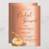 ブライダルシャワー秋カボチャ銅版 招待状 (正面/裏面)