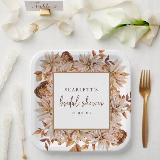 ブライダルシャワー秋紙プレート ペーパープレート (ウェディング)