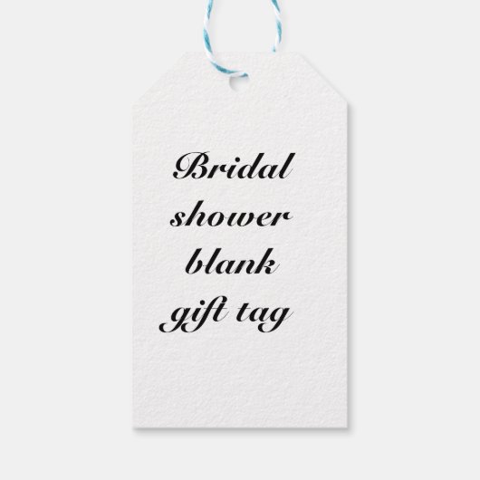 ブライダルシャワー空白のギフトラベル ギフトタグ (裏面)