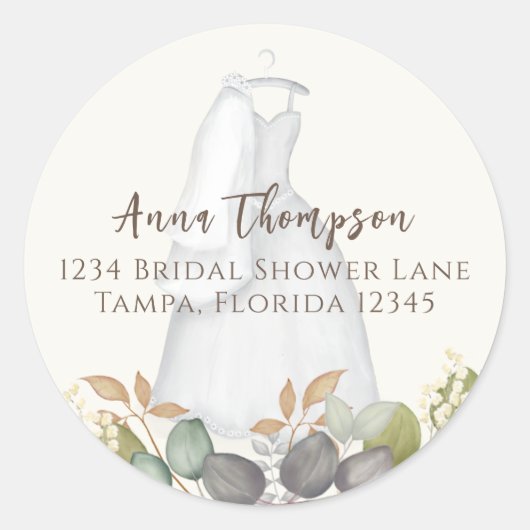 ブライダルシャワー紅葉結婚ズエレガントドレス ラウンドシール (正面)