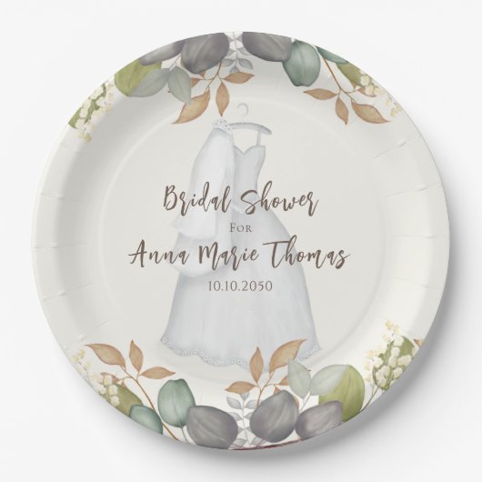 ブライダルシャワー紅葉結婚ズドレエレガントス ペーパープレート (正面)