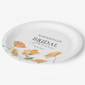 ブライダルシャワー紙プレートオレンジポピーフラワー ペーパープレート (アングル)