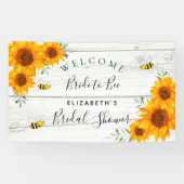 ブライダルシャワー素朴な木ひまわり花嫁へbee 横断幕 (横)
