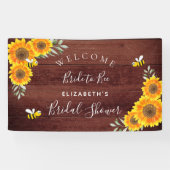 ブライダルシャワー素朴な木ひまわり花嫁へbee 横断幕 (横)