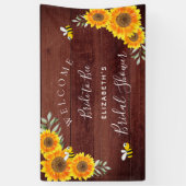 ブライダルシャワー素朴な木ひまわり花嫁へbee 横断幕 (縦)