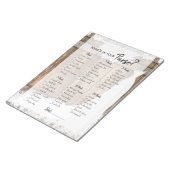 ブライダルシャワー素朴の木とホワイトレースゲーム ノートパッド (アングル)